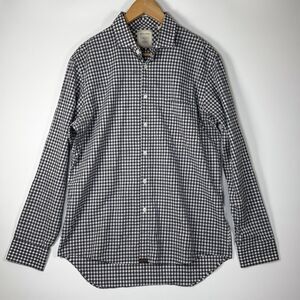 Billy Reid Button Up Shirt Mens Large Blue White Gingham Cotton Standard Fit